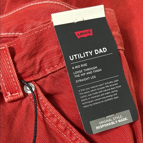 NWT Levis Dad Utility Burnt Red Pants SZ 24 Fall Autumn Back to School Mid Rise - Picture 12 of 13